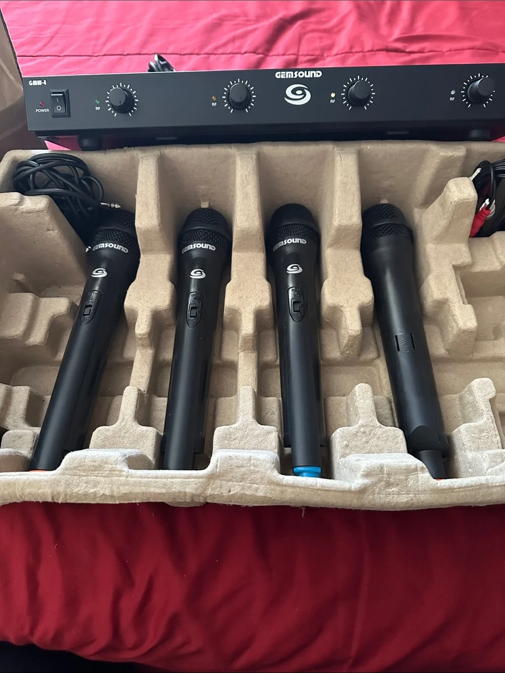 4-Pack Wireless Handheld Microphone System - Black